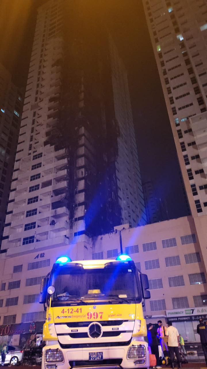 السيطرة على الحريق في برج عجمان ون 