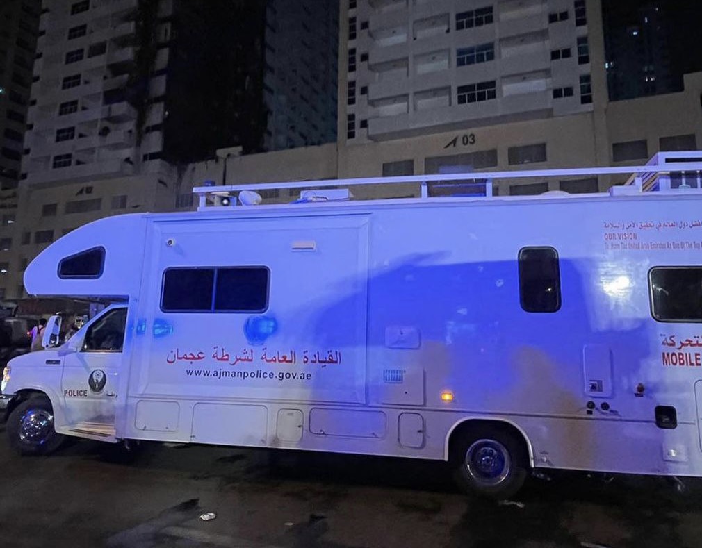 توفير مركز شرطة متنقل لسكان حريق برج عجمان ون