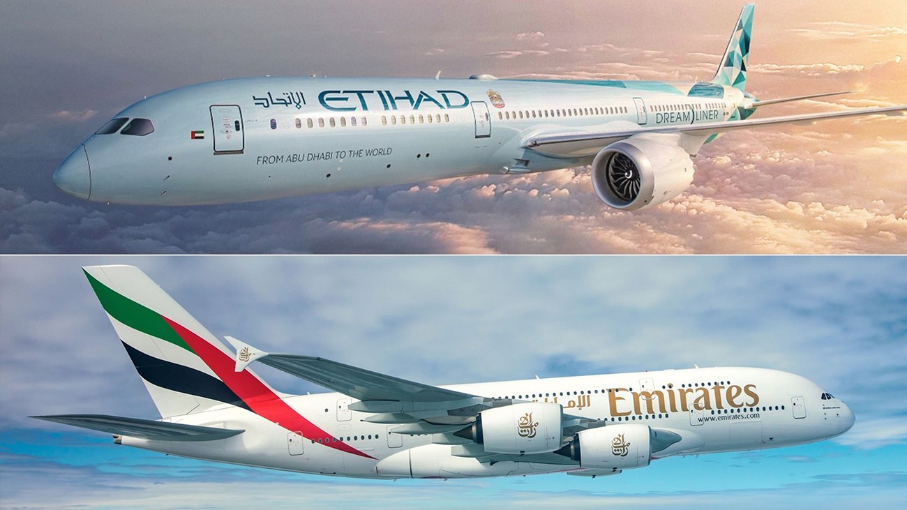 «طيران الإمارات» و«الاتحاد للطيران» ضمن أفضل 10 ناقلات بالعالم